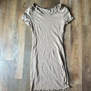 Light brown knee length dress